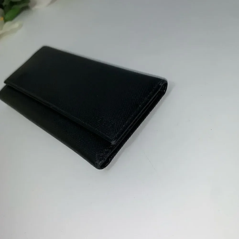 Authentic Prada Saffiano Leather 6 Key Wallet Black